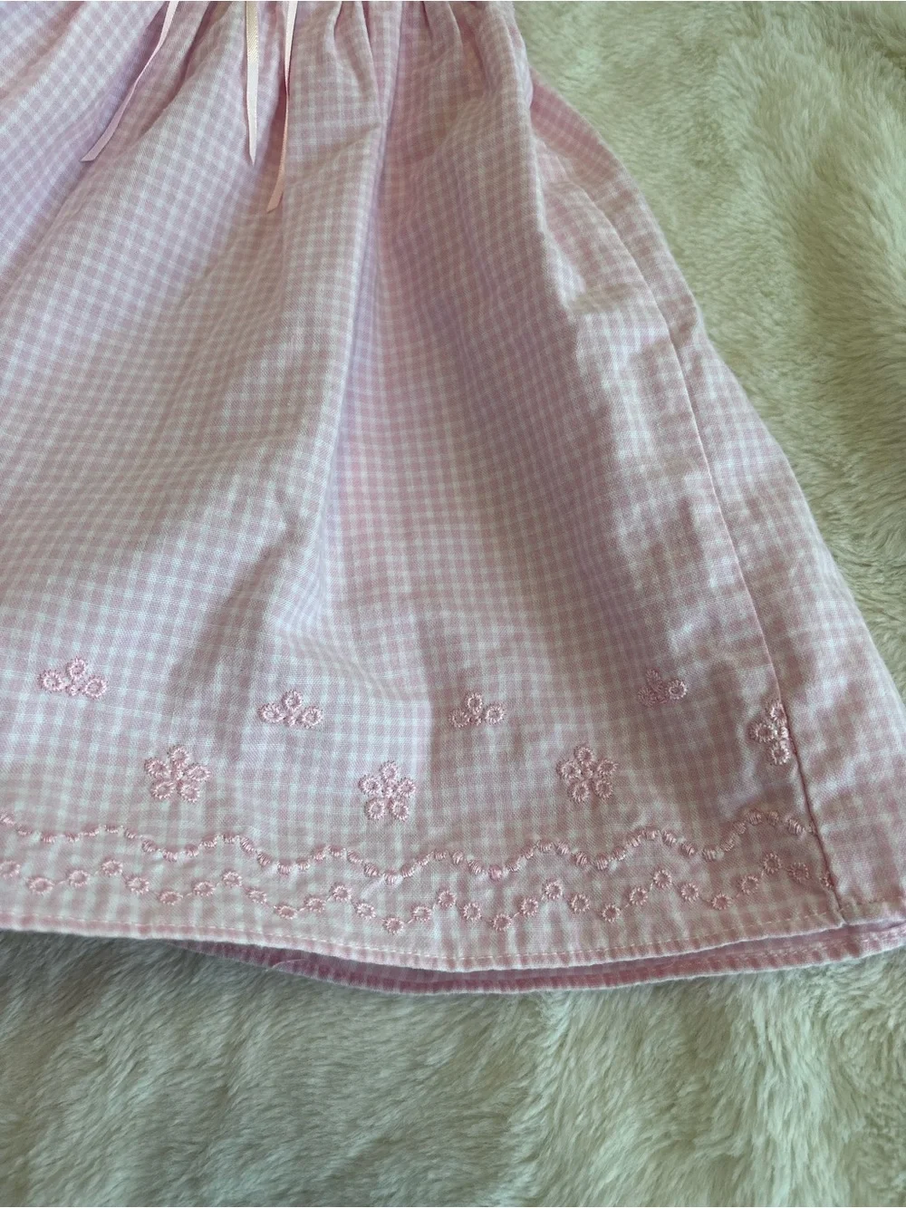 Sophie Rose Gingham pink dress vintage pink white flowers spring summer 18 month